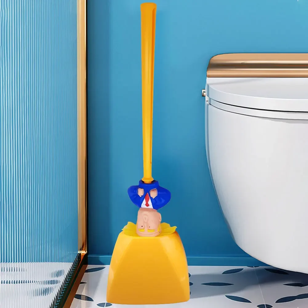 

Donald Trump Lavatory Brush with Holder Trump Toilet Cleaning Brush Funny Toilet Bowl Brush Novelty Gifts for Bathroom Cleaning