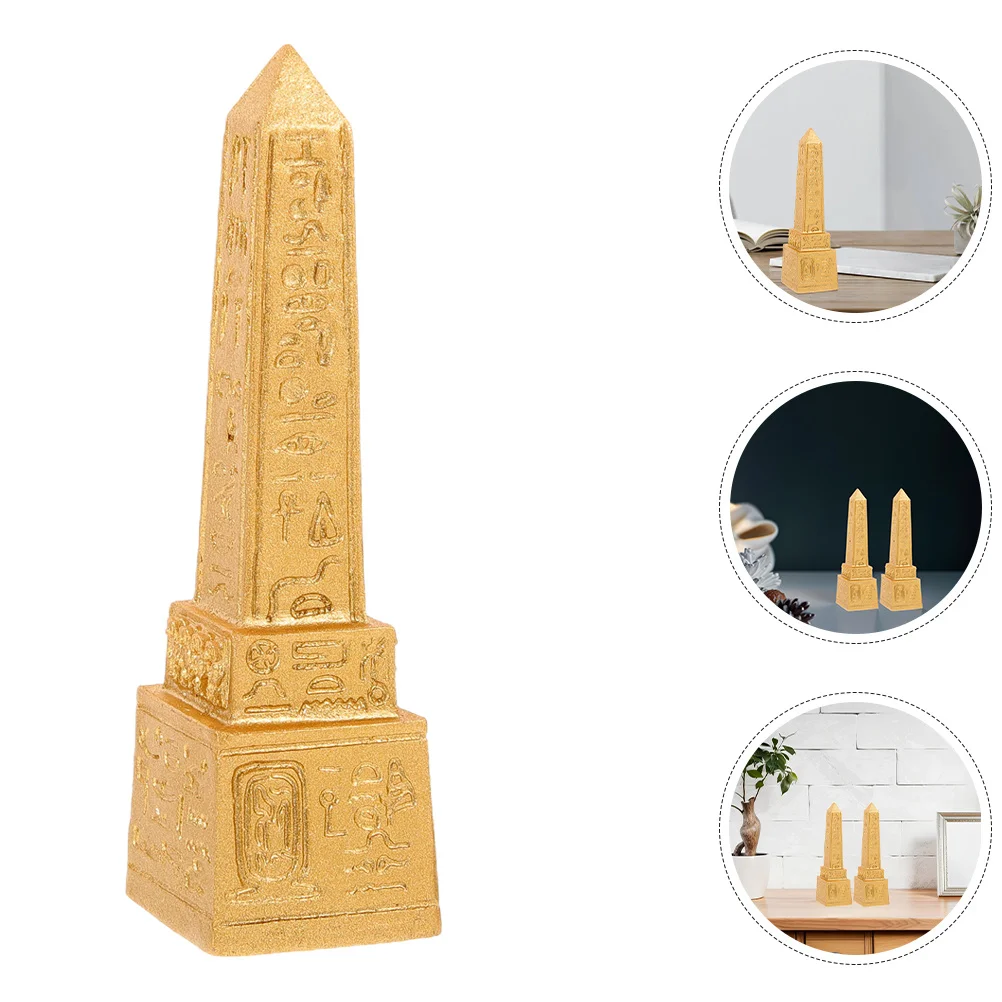 

5pcs Egyptian Resin Ancient Egypt Decoration Home Office Resin Tower Desktop Decor Sand Table Game Craft