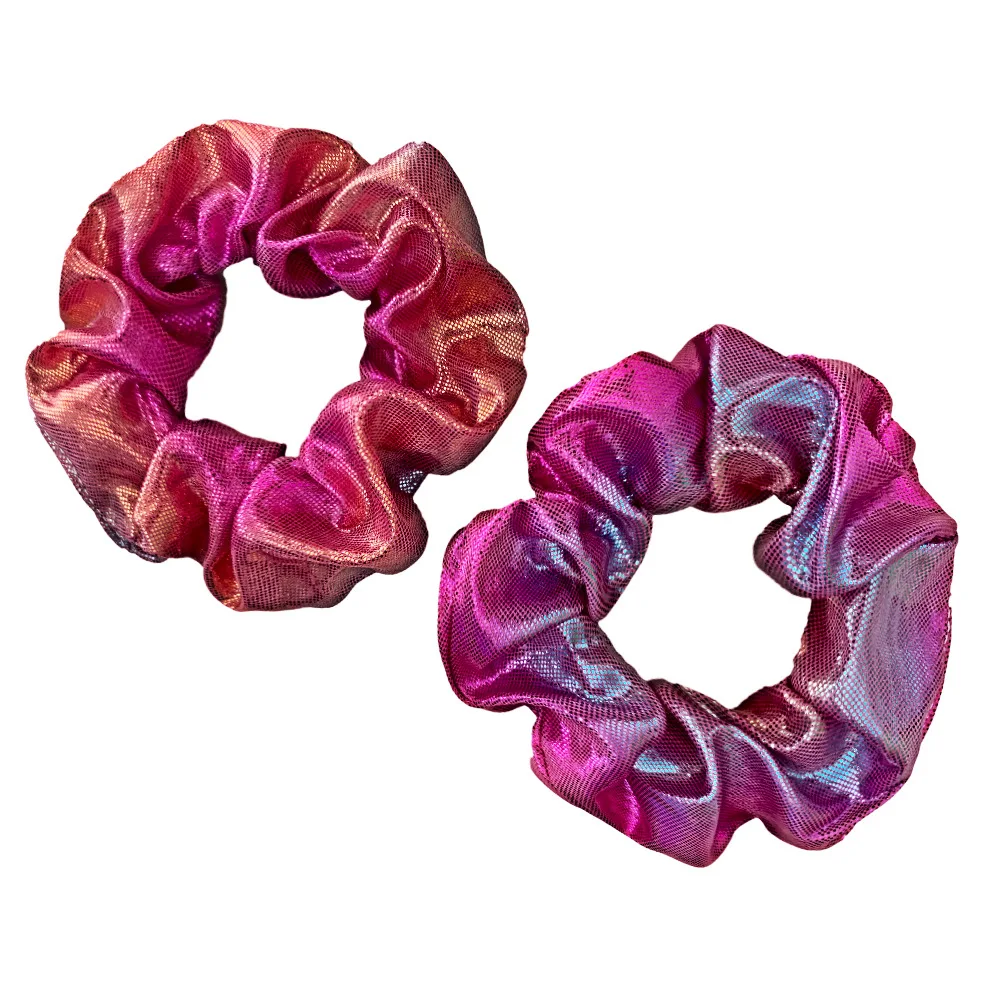 Double Sided Gold Foil Gradient European And American Laser Colon Hair Accessory With Multi-Color Hair Rings