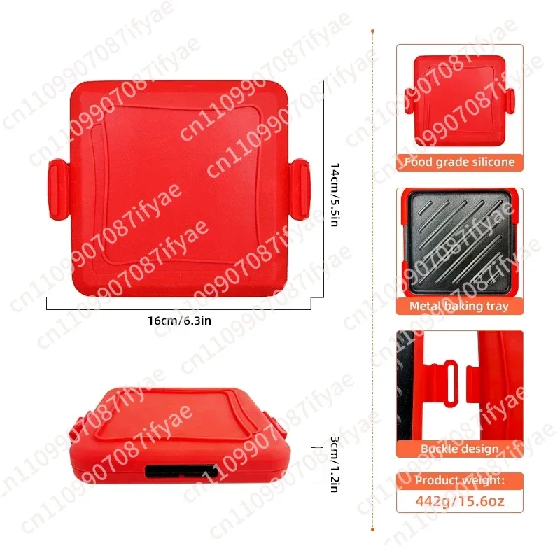 Special sandwich maker for microwave oven Quick heating Crispy toast Bread slices Silicone baking pan Removable cleaning