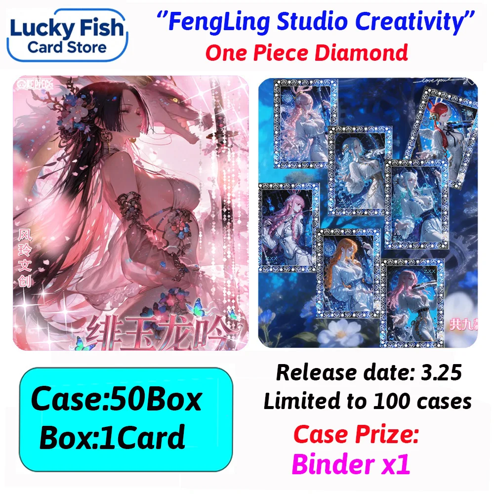 

Новинка 2026 года: Оптовая продажа коллекционных карточек Fengling Culture One Piece, классические лазерные металлические карточки с алмазным эффектом, лимитированный коллекционный набор