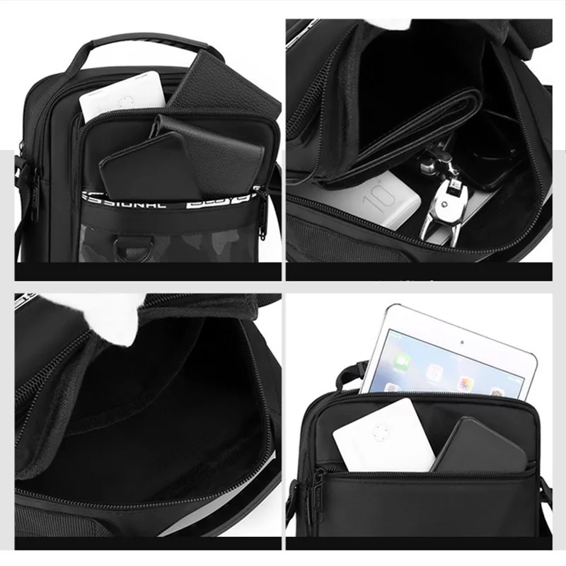 Lightweight Travel Small Bag for Men Multi-layered Large Capacity Crossbody Bag Trendy Vertical Style Casual Single Shoulder