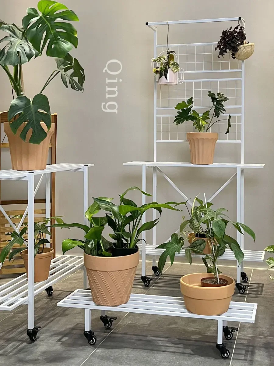 Simple flower stand, wrought iron multi-layer shelf, balcony flower pot shelf, indoor multi-layer flower shelf