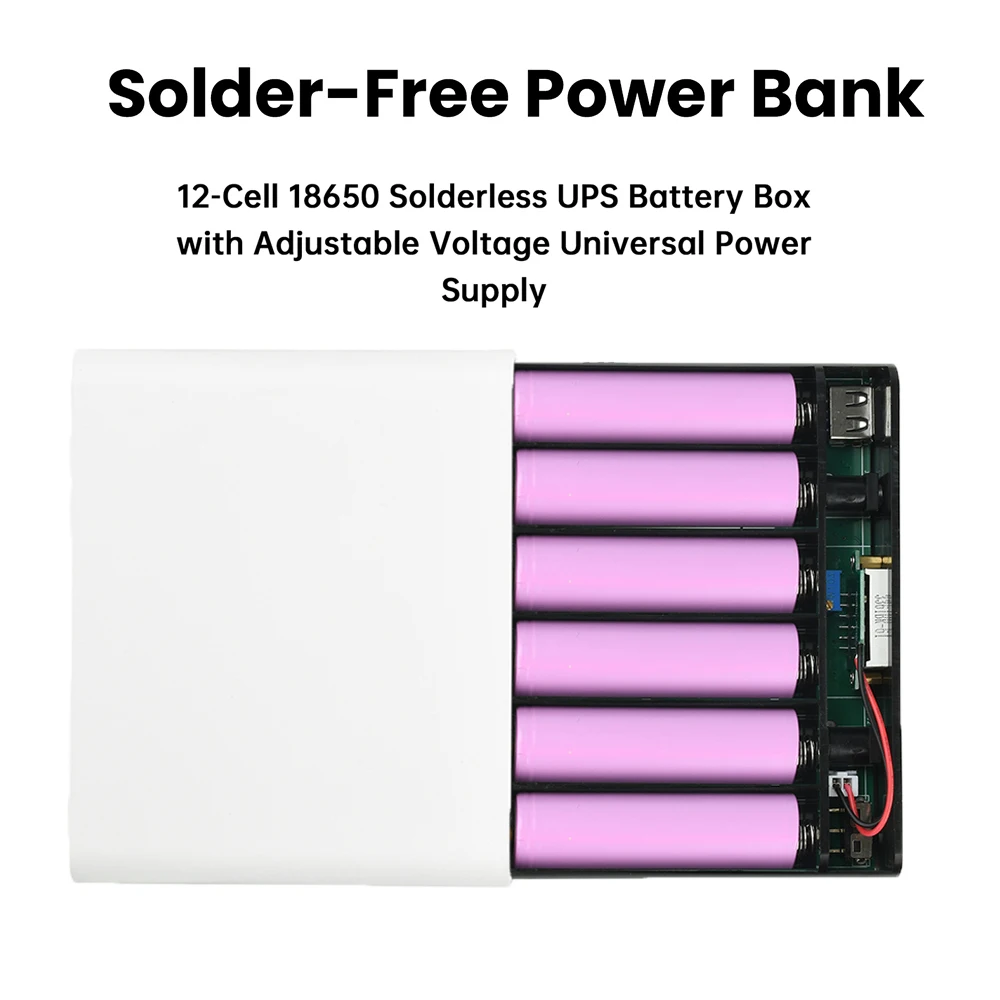 DC UPS Battery Power Supply Box 12-Cell DIY Power Bank Kit 5V 9V 12V Output Optical Modem Router Uninterruptible Power Supply  ﻿