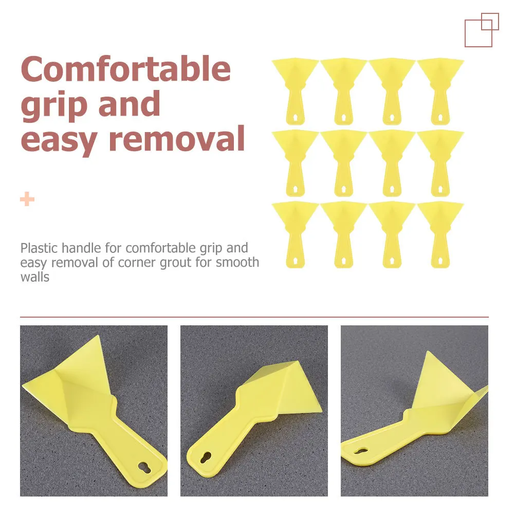 12 個の乾式壁コーナーツール耐久性のあるプラスチックハンドルコーナーナイフ再利用可能な長持ちする厚いスクレーパー