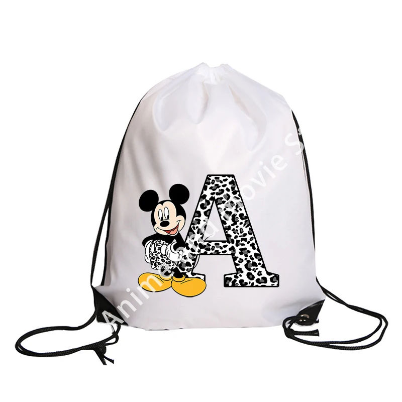 Mickey Mouse Disney Boys Drawstring Bag Sports Waterproof Backpack Bundle Pocket Cartoon Anime Terylene Basketball Bags Gifts