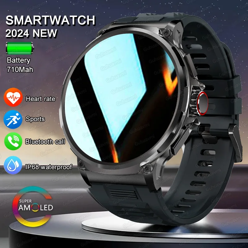 2024 New Men Smart Watch 710mA Large Battery Health Watch Tracking 1.85 Inches Bluetooth Call Music Smart Watch For Huawei iOS