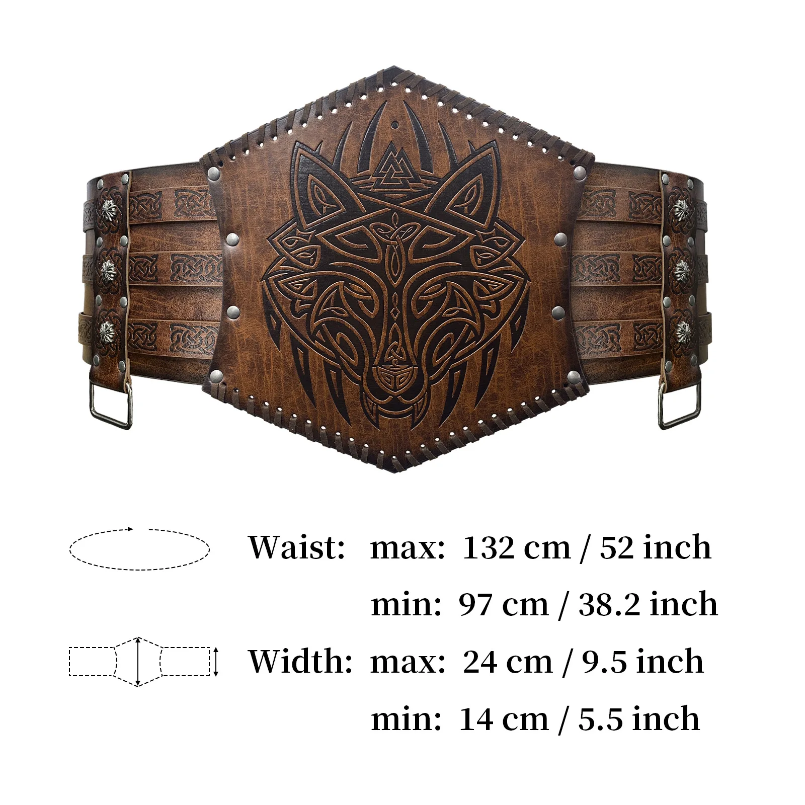 Medieval Corset Belt Viking Knight Cosplay Costume Accessories for Men Women Steampunk Medieval Waistband Pouch Bags Halloween