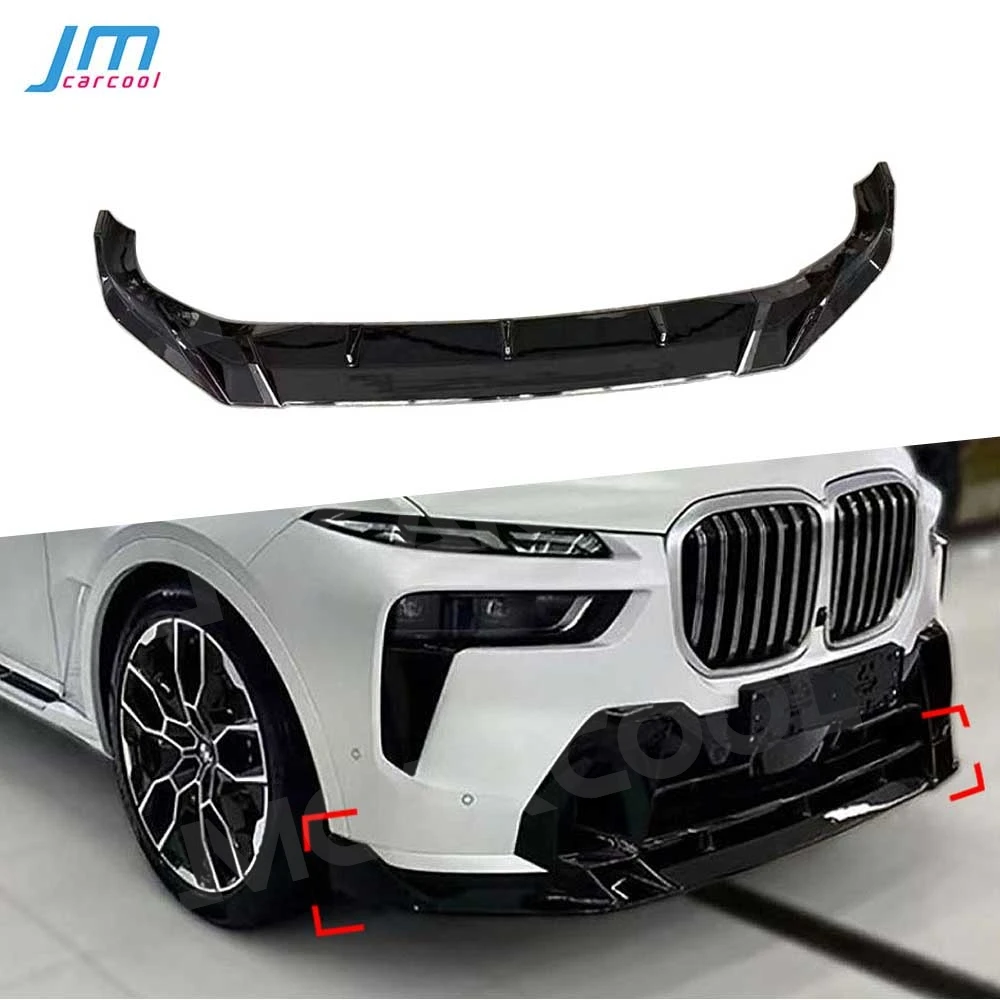 

ABS Front Bumper Lip Chin Spoiler Splitter Protect Cover for BMW X7 G07 LCI Sport 2023+ Car Styling Body Kits Accessories