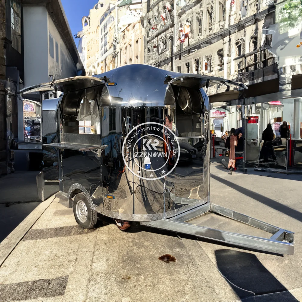 

Европейский стандарт, мобильная тележка для еды из нержавеющей стали, грузовик для фаст-фуда, кофе, мороженое, уличный прицеп для продавцов на основе фруктов