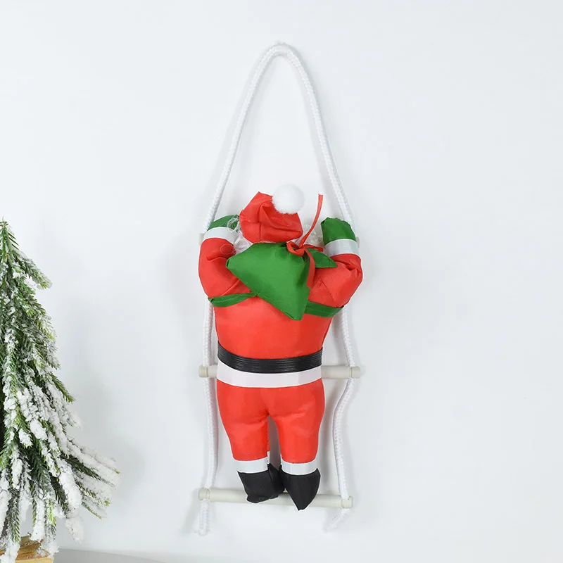 Christmas Santa Claus Climbing Ladder Rope Doll Xmas Tree Pendants Christmas New Year Indoor Outdoor Decoration Navidad Supplies