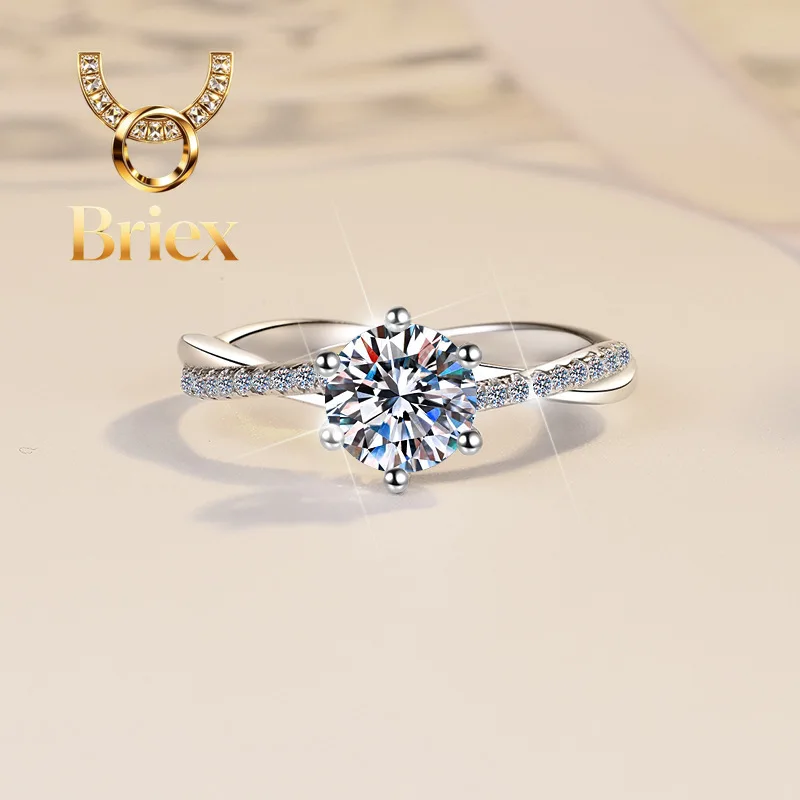 

Briex Jewelry Love Intertwined Vine Ring Women's 1CT Moissanite PT950 Platinum - 1CT center stone, vine intertwined, party eye-c