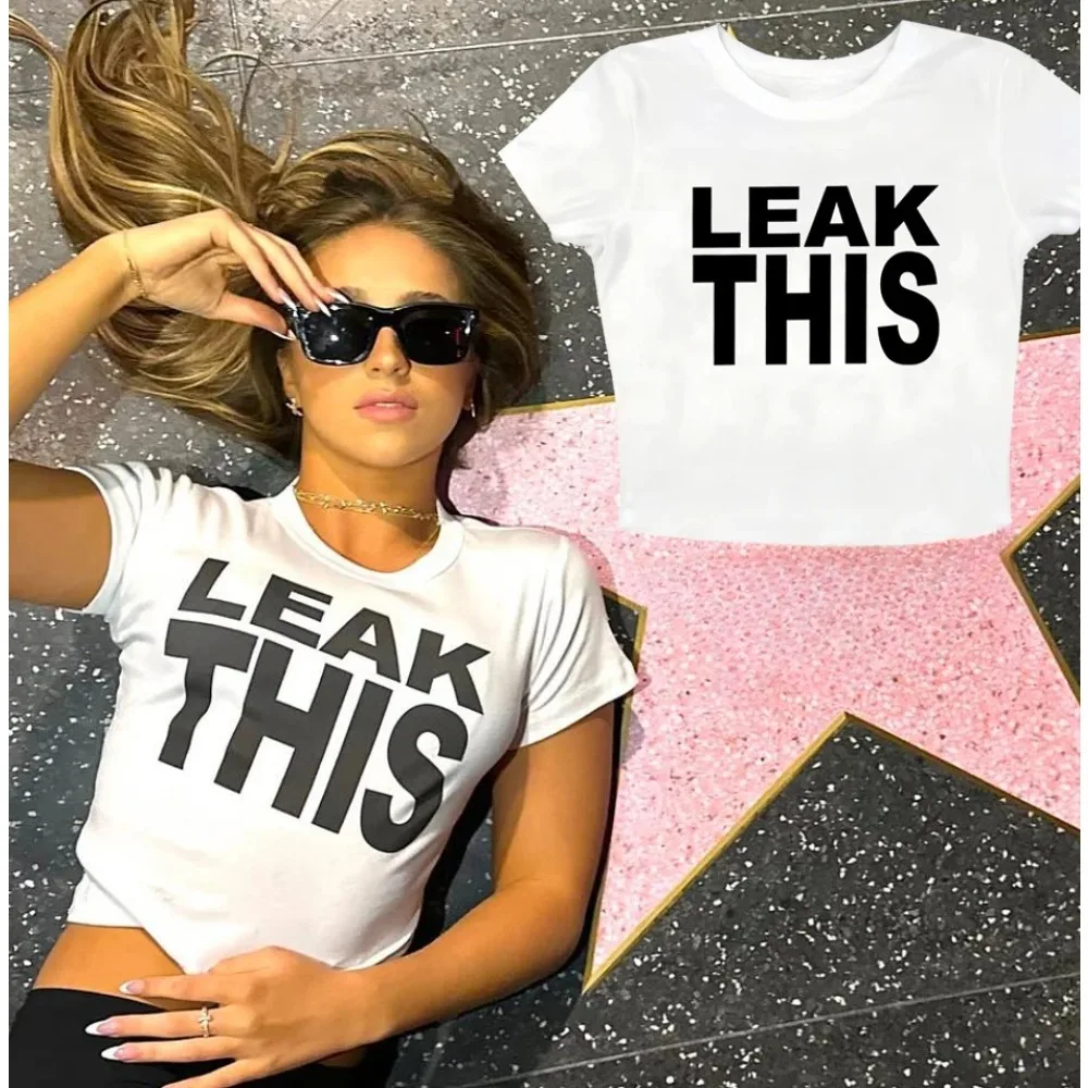

Tate McRae Leak This Vintage 90s Crop Top T-Shirt Fashion O-Neck Tops Oversize Tshirt Fashion Women Tee Blusa Y2k Top