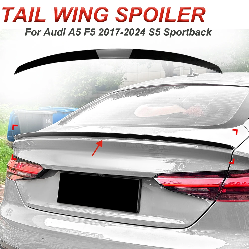 For Audi A5 F5 2017-2024 S5 Sportback Four Door Rear Top Tail Wing Spoiler Modification Car Body Kit