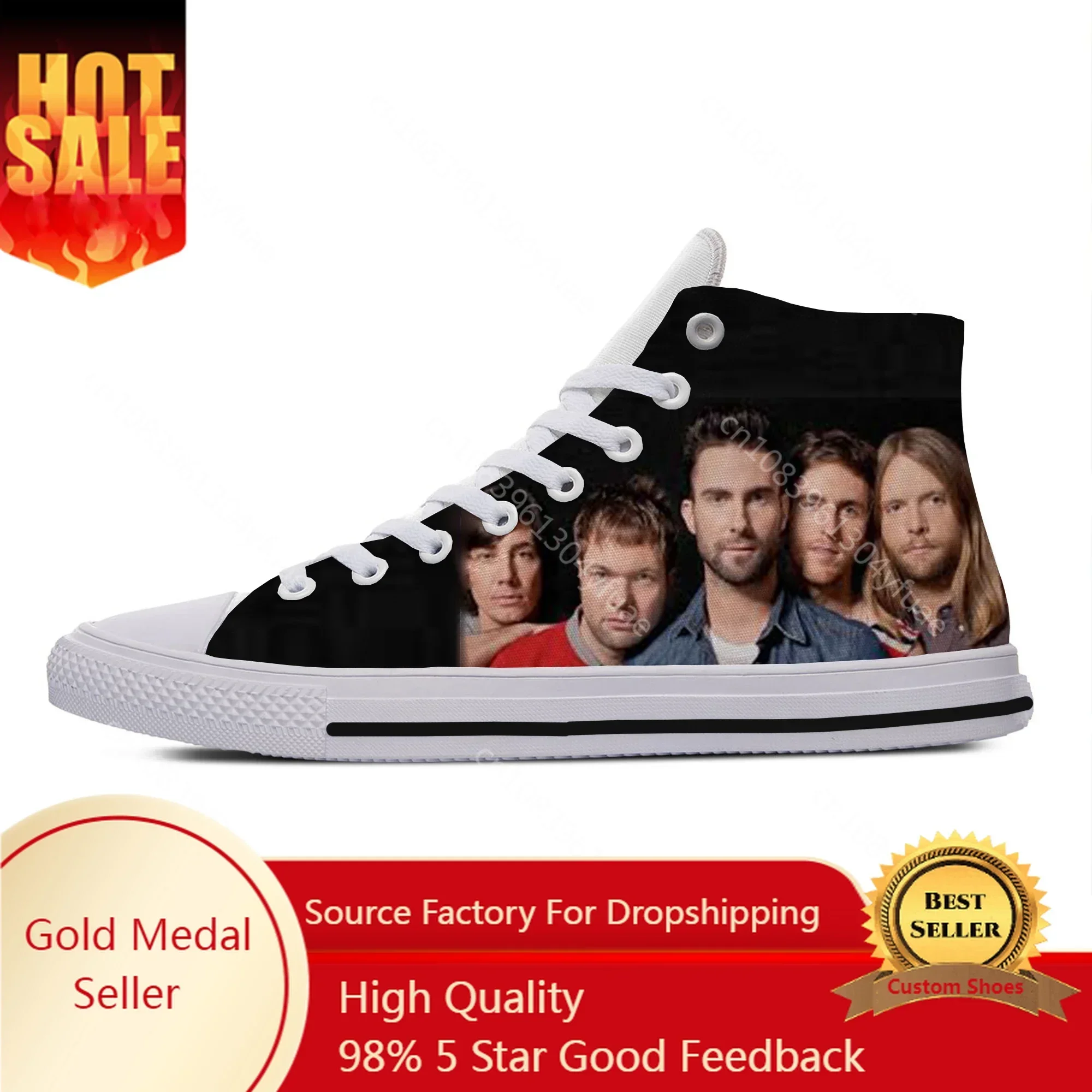 Hot Pop Cool Fashion Harajuku High Quality Summer Sneakers Handiness Casual Shoes Men Women Rock Maroon 5 High Top Board Shoes