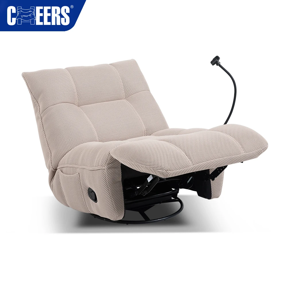 MANWAH CHEERS Living Room Bedroom Leisure  Bean Bag Sofas Swiveling Manual Recliner Single Chair Fabric Sofa