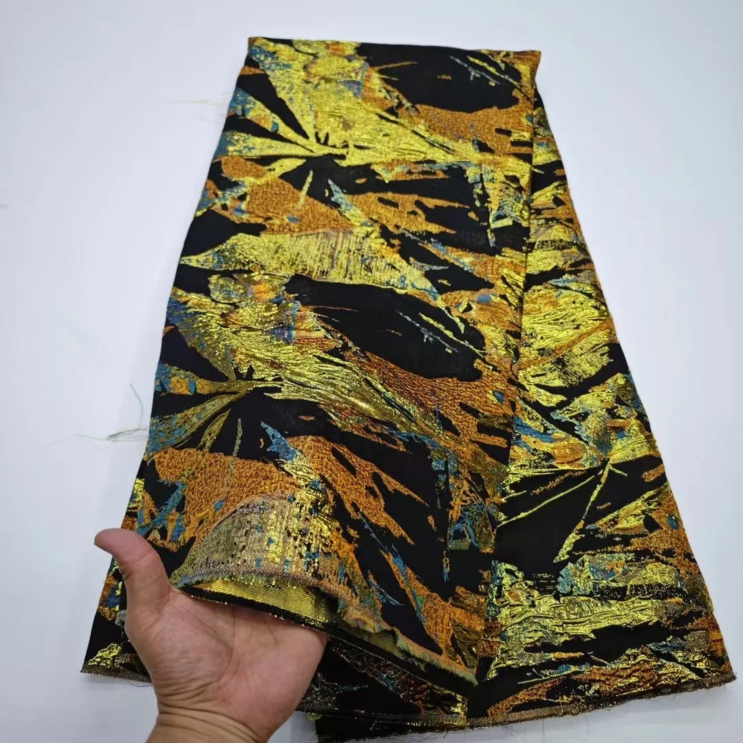 

2025 High Quality Nigerian Brocade Lace Fabric Luxury African Jacquard Lace Fabric for Wedding Evening Prom Women Dresses HD6318