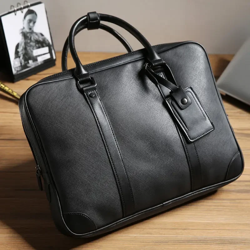 2024 New Luxury Leather Business Men's Briefcase Male Briefcase Shoulder Bag Men Messenger Laptop Computer Bag Designer Bags