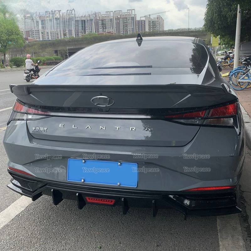 For Hyundai Elantra Avante CN7 2020-2022 ABS Plastic Unpainted Color Rear Trunk Spoiler Trunk Lip Wing Car Accessories