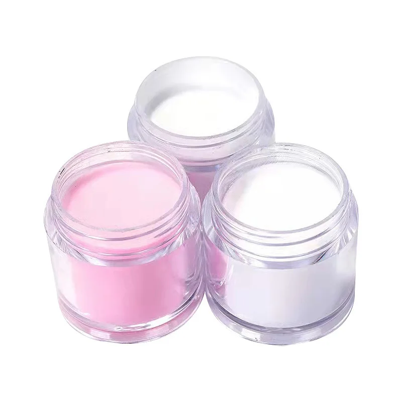 10g/bottle Acrylic Powder For Nails Extension Clear White Pink Flower Carving Builder Power Manicure Nail Art Decoration Glitter