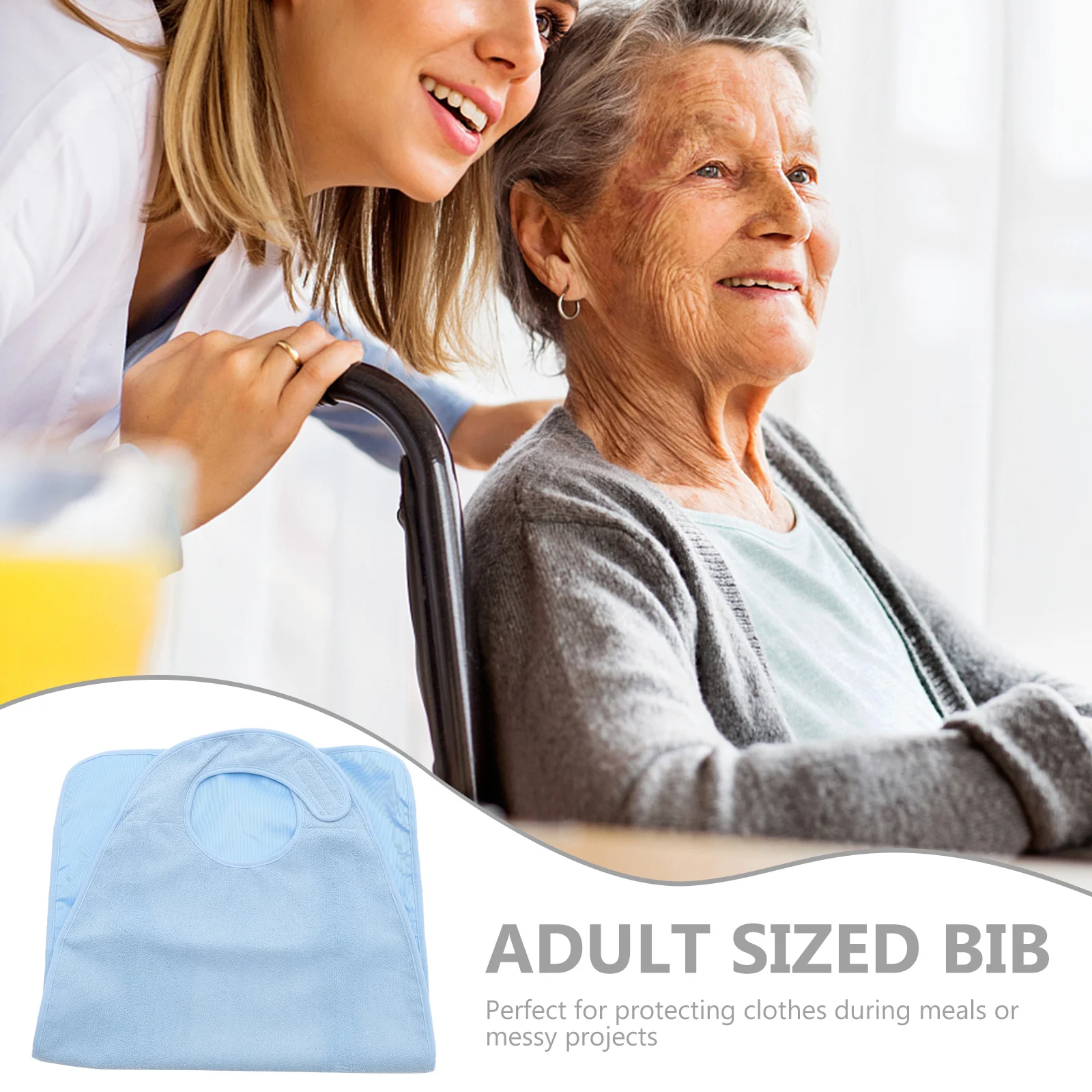 

Convenient Washable Mealtime Protector for Adults Waterproof Elderly Bib Clothing Guard for