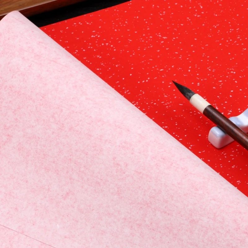 Xuan Paper Color Gold Foils Half Ripe Xuan Paper Chinese Couplet Cursive Calligraphy Paper Thicken Color Paper Cutting Papier