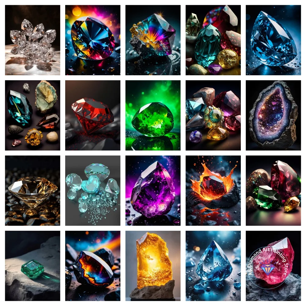 

Colorful Gemstone Crystal AB Diamond Painting Kit Square Round Diamond 5D DIY Mosaic Handmade Art Exquisite Gift Home Decor