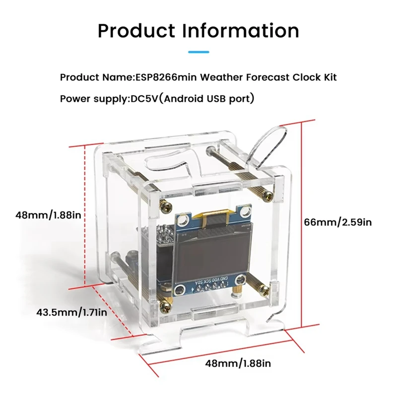 ESP8266 DIY мини электронные часы комплекты прогноз погоды поддержка часов 2.4G Wi-Fi DIY комплект для практики пайки