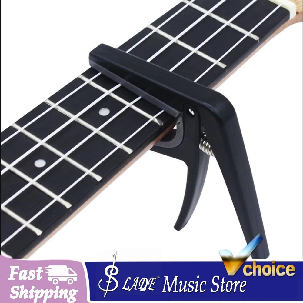 Abrazadera De AfinacióN De Guitarra Profesional, Capó De Ukelele Negro, Sintonizador De Cambio RáPido, Accesorios Para Instrumentos Musicales AcúSticos De 4 Cuerdas Hawaii-image