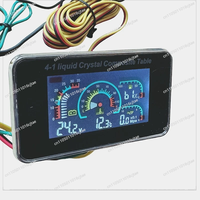 For Car Truck Universal Modified LCD Electronic Oil Water Temperature Voltage Fuel Four-in-one YY Water Temperature 10 Oil 10MM