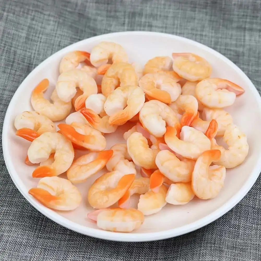 Simple PVC Simulation Shrimp Tail Fake Food Model Hotel Simulation Dish Decoration High Imitation Shrimp Photo Props