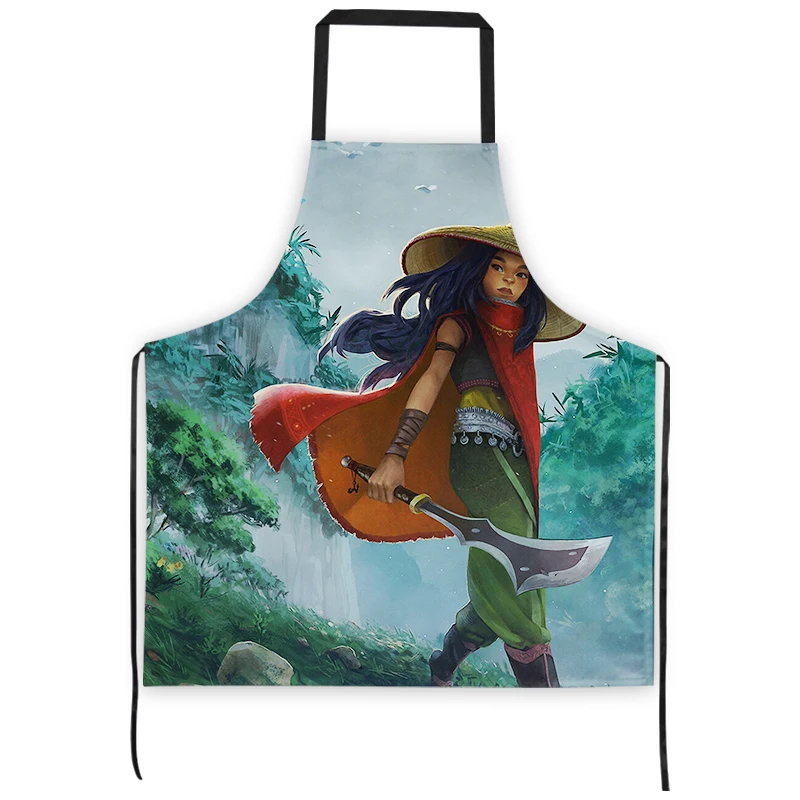 Disney Raya and The Last Dragon Kitchen Cooking Apron Polyester Waterproof Oil-Proof Woman Avental De Cozinha Delantal Cocina