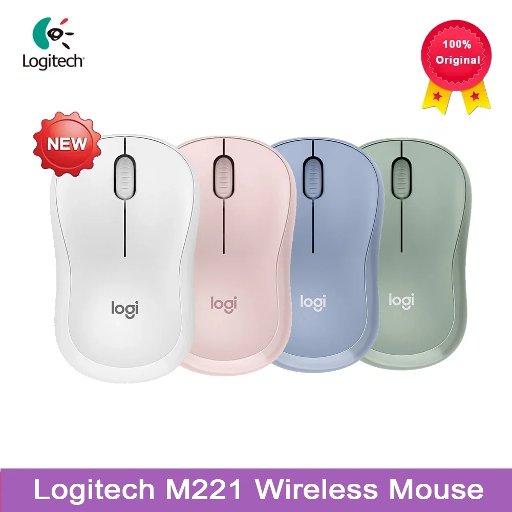 Logitech M221 Bluetooth Wireless Mouse Silent Mouse with 2.4GHz Optical Ergonomic PC Gaming Mouse for Mac OS/Window 10/8/7