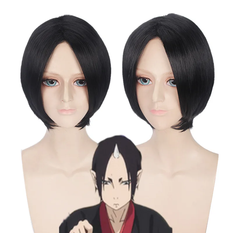 Nana Oosaki Cosplay Perücke Nana schwarz kurze gerade zentrale Scheitel Frisuren Haar Cosplay Kostüm Perücken