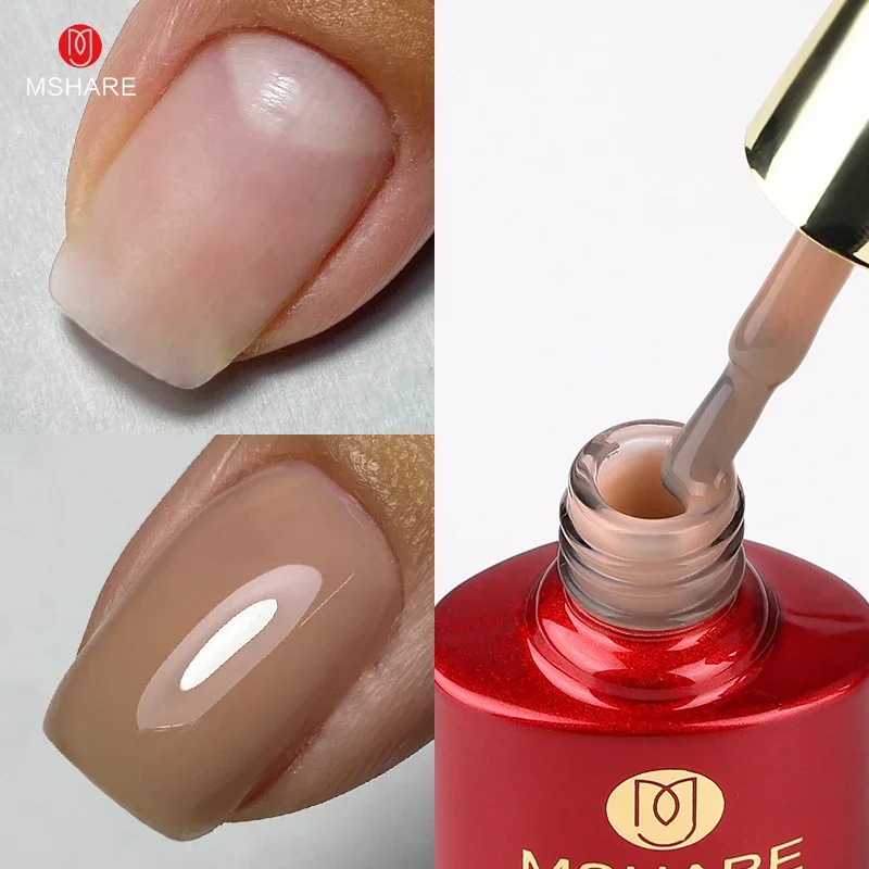 MSHARE Milk Milky White Base Gel Polish Camouflage Color Rubber Base Nail Base Coat 10 ml