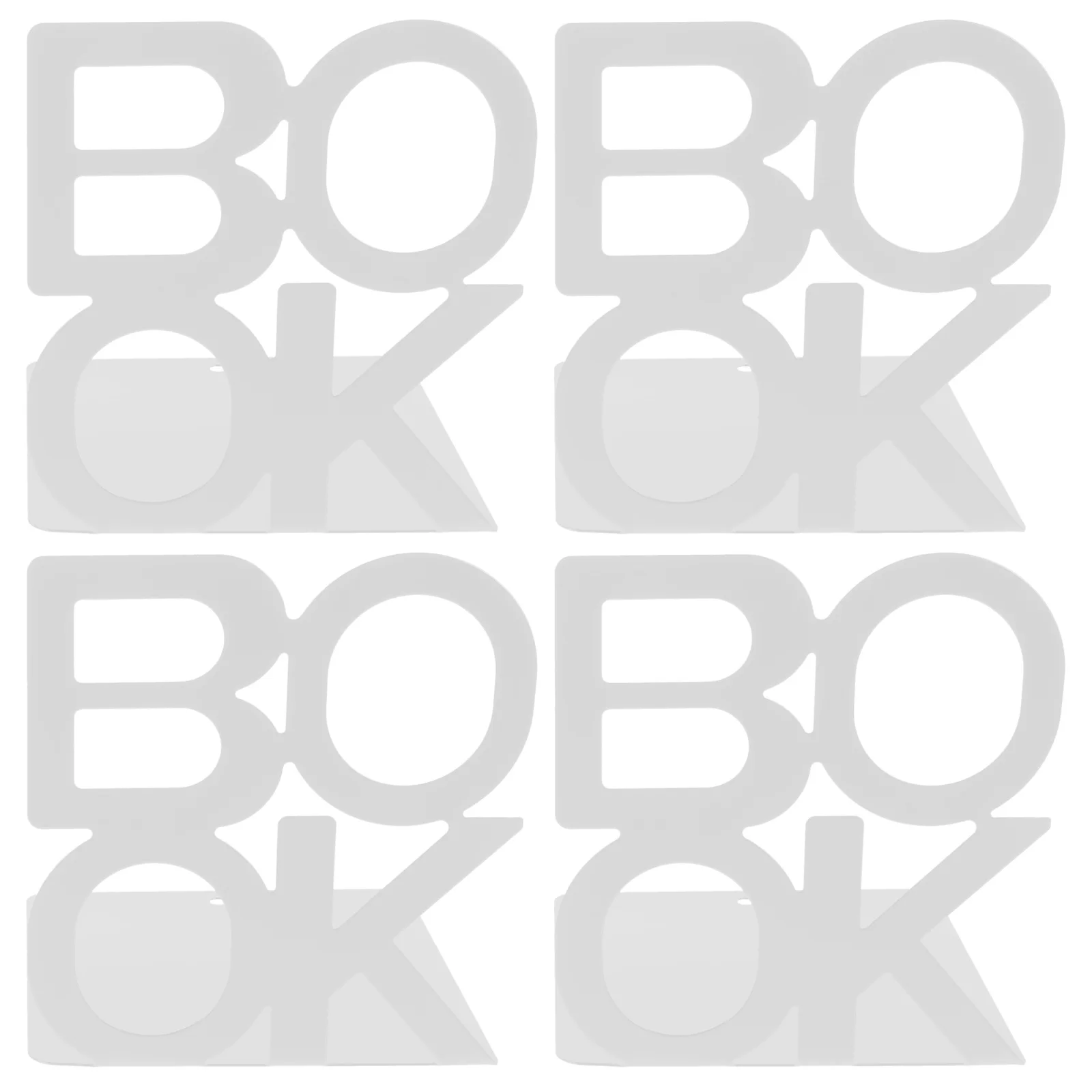 

4Pcs Metal Bookends Small Book Stands for Desk Home Office Organization Reading Books Display Decor Bookends Shaped Stand