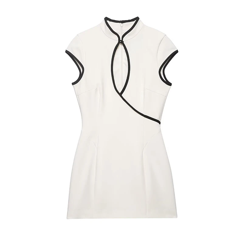 Damen Ärmelloses Kleid 2026 Sommer Sexy Ausgeschnittenes Bodycon Kurzkleid High Street Schlankes Party Club Elegantes Abend-Minikleid – Detail 3