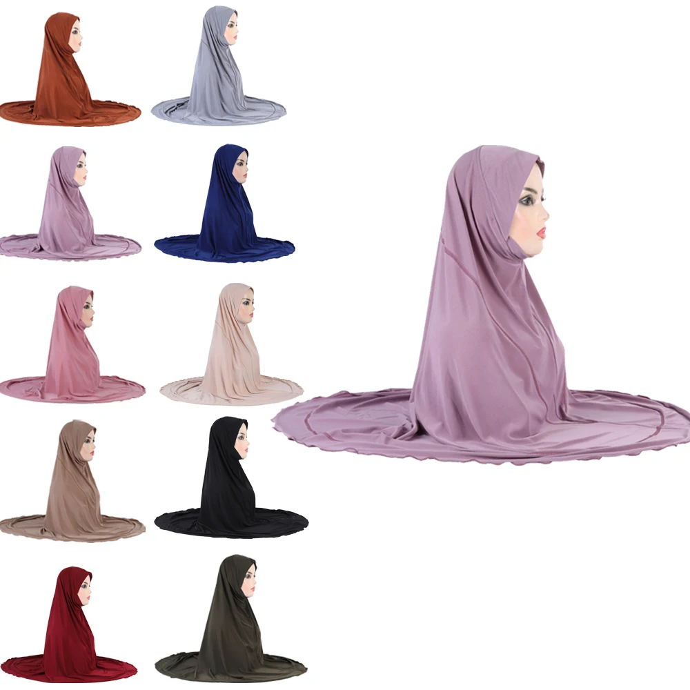 

Women Muslim Khimar Abaya Long Hijab Robe Burqa Head Scarf Islamic Prayer Garment Overhead Turban Hijab Shawls Wraps Ramadan