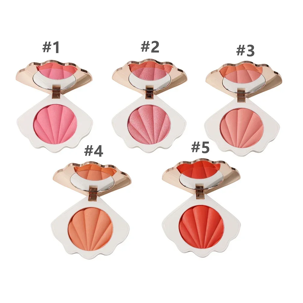 5-color Private Label Blush Powder Custom Bulk Shell Peach Pink Blusher Purple Matte Vitality Small Orange Nude Makeup Portable