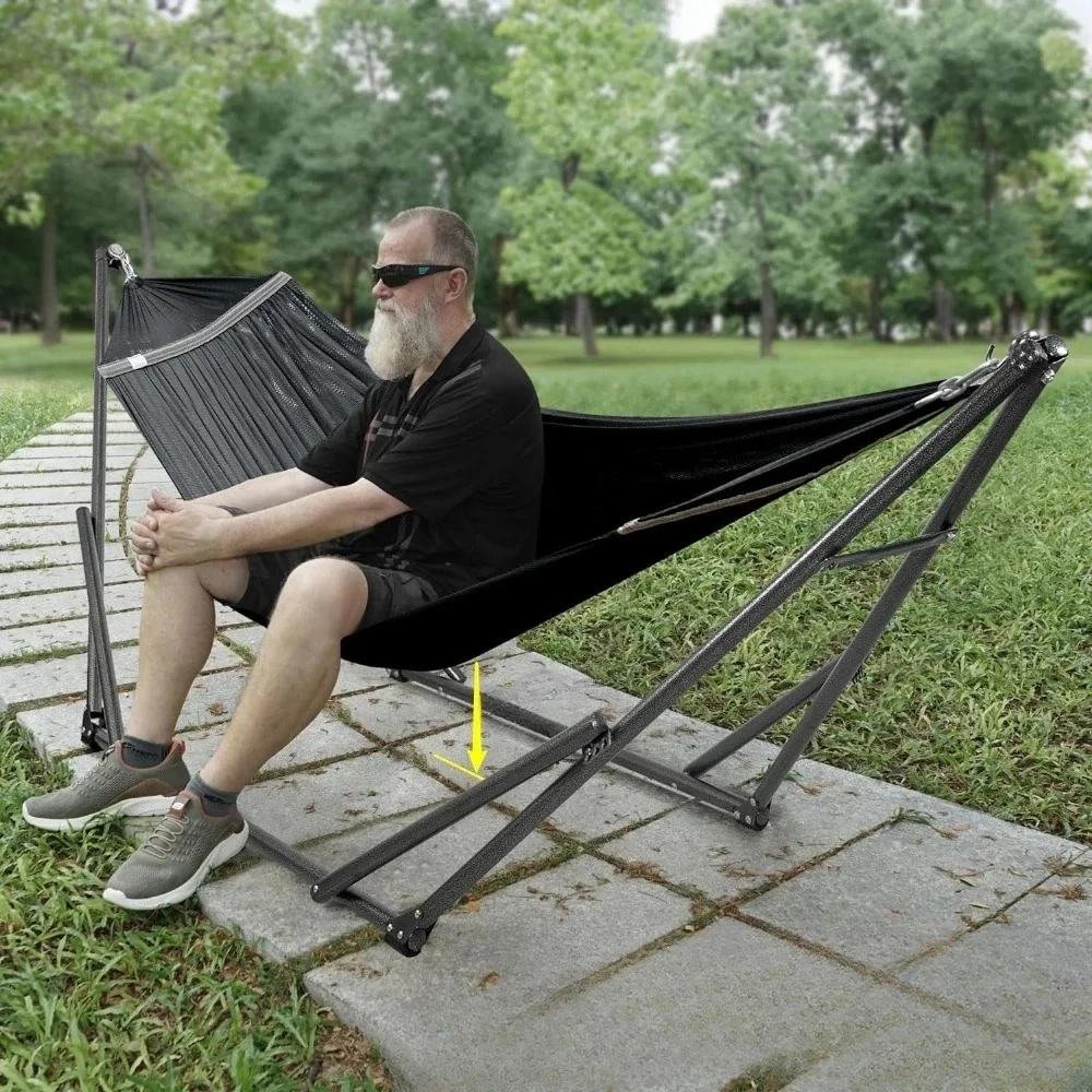 

For 2 Person with Stand, Hammock with Stand Included /Foldable Hammocks Stand 600lbs Capacity Portable Case Inhouse, Hammock