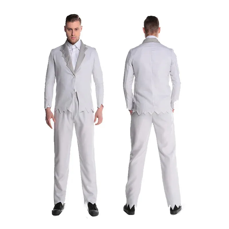 Pareja de vampiro de Halloween, disfraz de fantasma de terror masculino, conjunto de fiesta de juego de rol de cadáver de zombis de la muerte de la novia femenina sk; m1