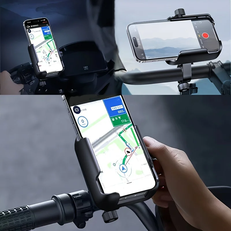 Bicycle Bracket, Suitable for Electric Bicycle Handlebar Navigation Mobile Phone Bracket, Automatic Locking Bracket
