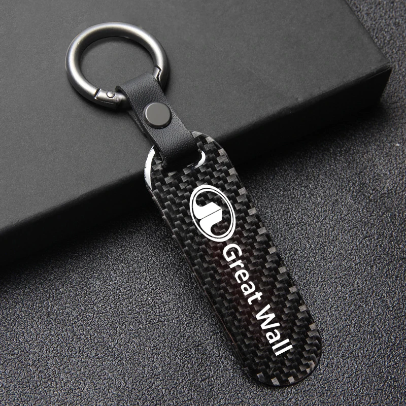 For Great Wall GWM WEY Tank300 500 700 Tank300 Car Accessories Car Key Chain Key Ring Carbon Fiber Metal Keychain Keyrings