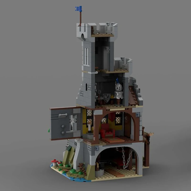 2247 pièces MOC architecture médiévale château de rivière Black Hawk bricolage blocs de construction d'assemblage jouets pour enfants cadeau d'anniversaire