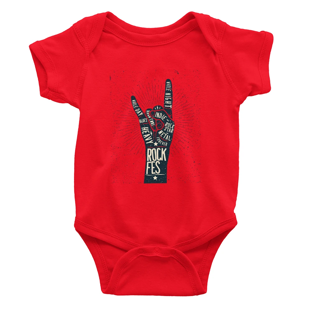 Rock Festival Baby Boy Clothes Punk Harajuku Style 0-24 Month Newborn Onesies Toddler Streetwear Casual Cozy Playsuits Dropship