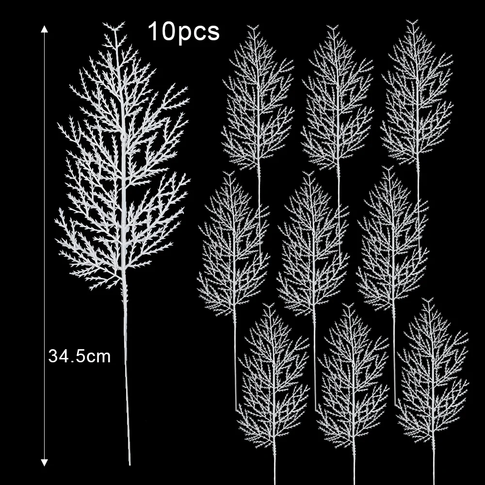 White Pine Needles Artificial Christmas Tree Ornaments DIY Leaf Branches Wreath Home Garden Decoration New Year Party Supply