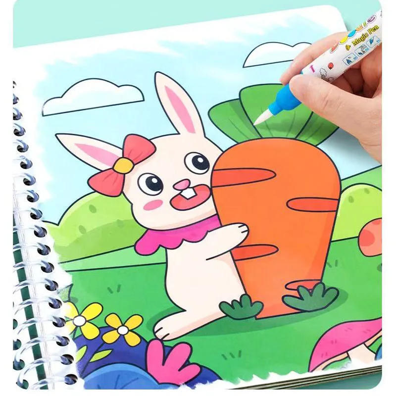 Magic Water Drawing Book Children Painting Toys Reusable Coloring Books Sensory Early Education Toys for Kids Notebooks Writing