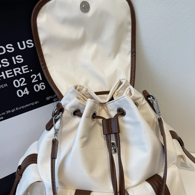 Multi Functional Shoulder Bag Large Tote Bag Canvas Simple Trendy Backpack Student School Bag Commuting рюкзак женский тканевый
