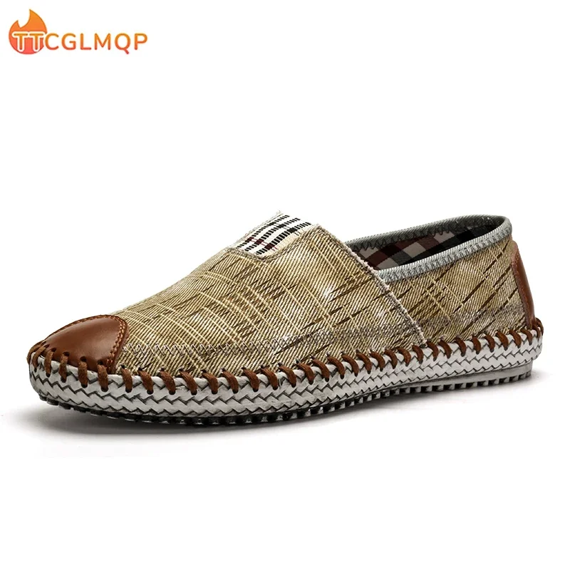 

Summer Men Shoes Ethnic Style Hemp Insole Fisherman Breathable Shoes Cool Men Sneakers Casual Flat Loafers Espadrille Big Size