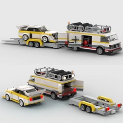 MOC Quattro S1 Sports Car E2 Truck Trailer Building Blocks Speed Racing Vehicle Bricks Garage Toys DIY Gifts For Children Boys